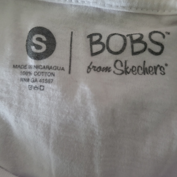 Bobs by Sketchers Rescue Tee White sz S - Picture 3 of 4